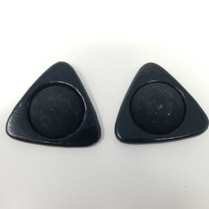 Vintage Retro Black Triangle Shoe or Dress Clips, Fabric, Estate